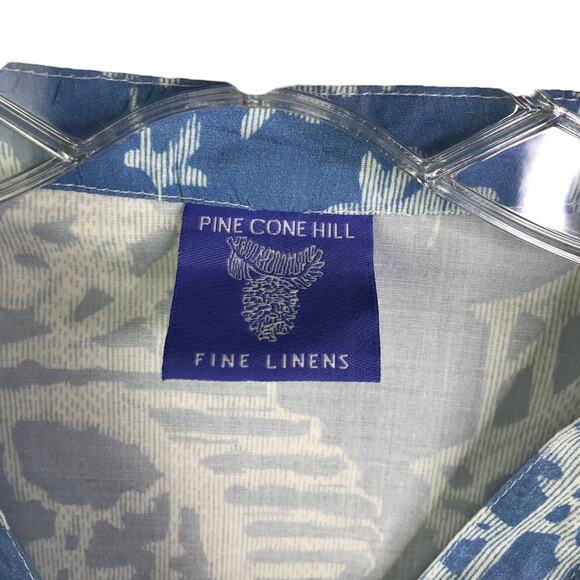 Pine Cone Hill Cover Up Womens XS/S Blue Fine Linens Cotton Tassels Dress Beach - Picture 9 of 10